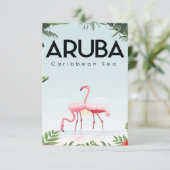 schattige Aruba RSVP Kaartje (Staand voorkant)