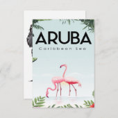 schattige Aruba RSVP Kaartje (Voorkant / Achterkant)