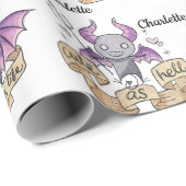 Schattige As Hell Halloween Naam toevoegen Verjaar Cadeaupapier (Rol Hoek)