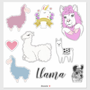 Schattige Assorted Llama Sticker
