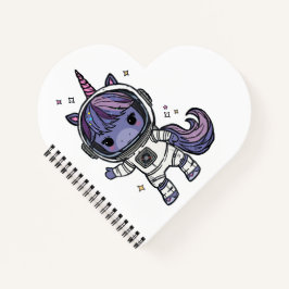 Schattige Astro Unicorn Heart Notitieboek