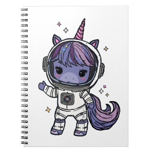 Schattige Astro Unicorn Notitieboek (Voorkant)