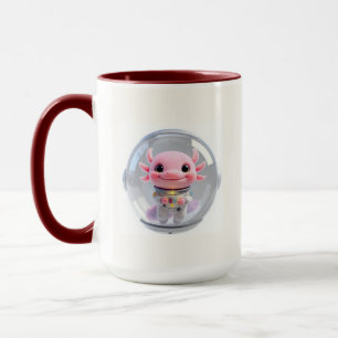 Schattige Astronaut Axolotl Ruimte Melkweg Tweeton Mok