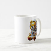 Schattige Astronaut Beer Koffiemok (Voorkant rechts)