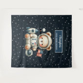 Schattige Astronaut Beer Tapestry voor verjaardags Wandkleed (Voorkant (horizontaal))