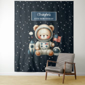 Schattige Astronaut Beer Tapestry voor verjaardags Wandkleed (In situ)