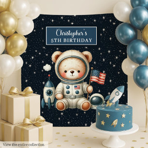 Schattige Astronaut Beer Tapestry voor verjaardags Wandkleed