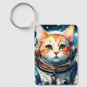 Schattige Astronaut Cat Sleutelhanger (Voorkant)