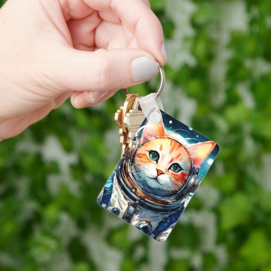 Schattige Astronaut Cat Sleutelhanger (Hand)