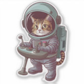 Schattige astronaut Cat Space Cat Sticker (Voorkant)