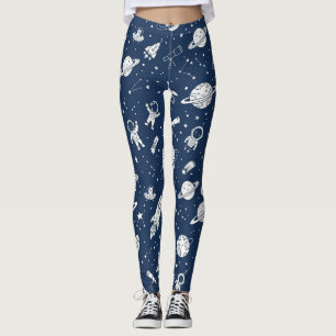 Schattige astronaut en planeten in de ruimte leggings
