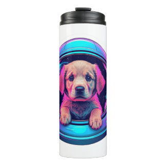 Schattige astronaut Golden Retriever pup Thermosbeker