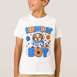 Schattige Astronaut Hond "Verjaardags Jongen" Buit T-shirt