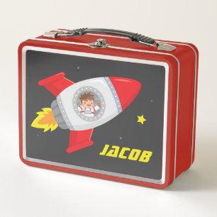 Schattige astronaut jongen in ruimte raket kindere