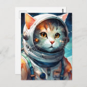 Schattige astronaut kat briefkaart (Voorkant / Achterkant)