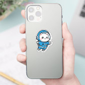 Schattige Astronaut Kat Kawaii Sticker (Telefoon)