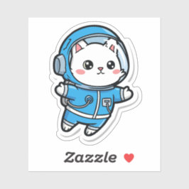 Schattige astronaut kat Kawaii sticker