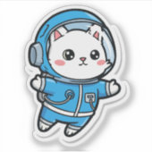 Schattige astronaut kat Kawaii sticker (Voorkant)