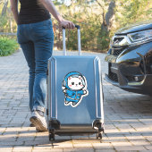 Schattige Astronaut Kat Kawaii Sticker 14x14 (Koffer Insitu)