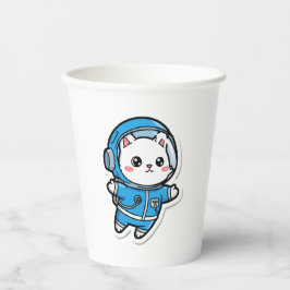 Schattige Astronaut Kat Papieren Bekers