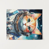 Schattige astronaut kat wandkleed (Voorkant (horizontaal))