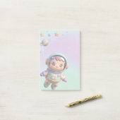 Schattige Astronaut Kawaii Ruimte Post-it® Notes (Op bureau)