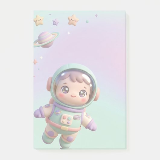 Schattige Astronaut Kawaii Ruimte Post-it® Notes (Voorkant)