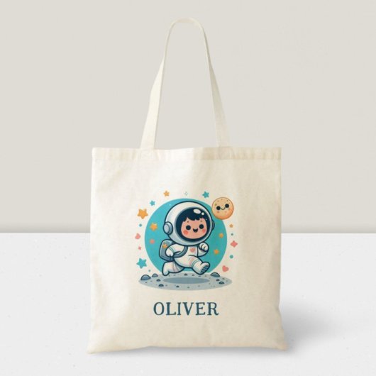 Schattige Astronaut Kind op de Maan Tote Bag