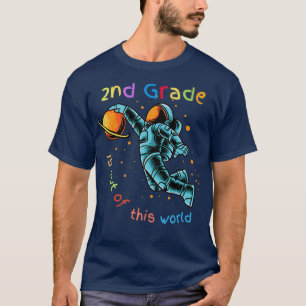 schattige astronaut naar school t-shirt