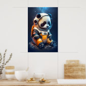 Schattige astronaut Panda Beer Poster (Keuken)