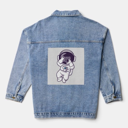 Schattige astronaut  Persoonlijke denim  Jacket (Achterkant)