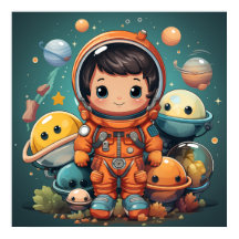 Schattige astronaut poster