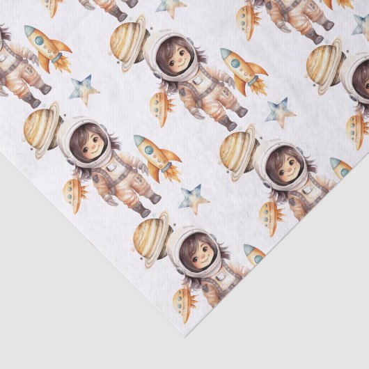 Schattige astronaut ruimteavontuur tissuepapier (Detail)