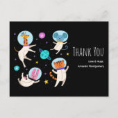 Schattige astronautdieren zwevend in de ruimte dan briefkaart (Voorkant)