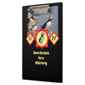 Schattige Atlantic Puffin Cartoon Monogram Foto Klembord (Links)