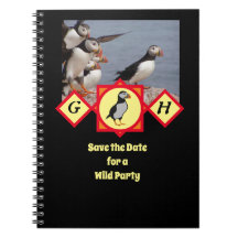 Schattige Atlantic Puffin Cartoon Monogram Foto