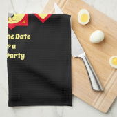 Schattige Atlantic Puffin Cartoon Monogram Foto Theedoek (Quarter Fold)