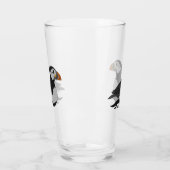 Schattige Atlantische Puffin Swimming Cartoon Glas (Links)