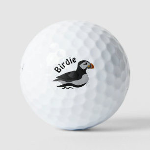 Schattige Atlantische Puffin Swimming Cartoon Golfballen