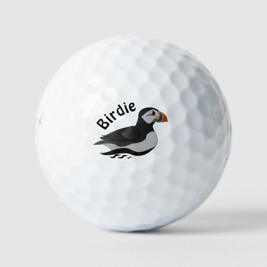 Schattige Atlantische Puffin Swimming Cartoon Golfballen (Voorkant)