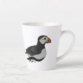 Schattige Atlantische Puffin Swimming Cartoon Latte Mok (Rechts)