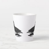 Schattige Atlantische Puffin Swimming Cartoon Latte Mok (Voorkant)