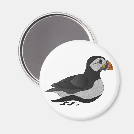 Schattige Atlantische Puffin Swimming Cartoon Magneet (Voorkant / Achterkant)