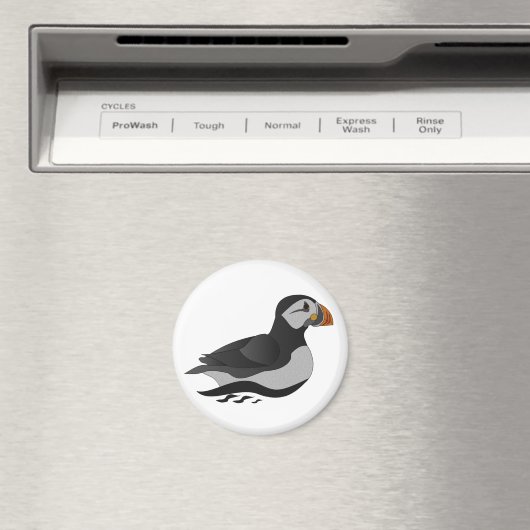 Schattige Atlantische Puffin Swimming Cartoon Magneet (Insitu (Vaatwasser))