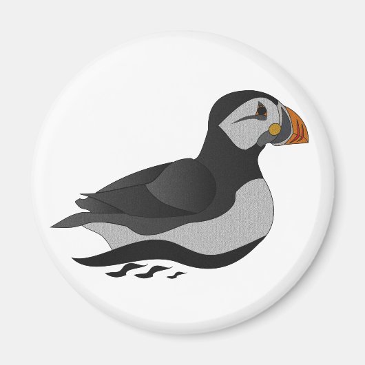Schattige Atlantische Puffin Swimming Cartoon Magneet (Voorkant)