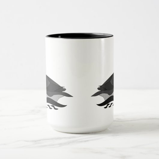 Schattige Atlantische Puffin Swimming Cartoon Mok (Midden)