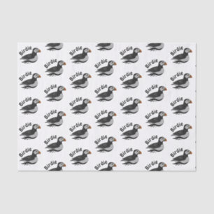 Schattige Atlantische Puffin Swimming Cartoon Tissuepapier