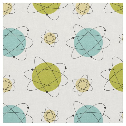 Schattige Atomic Mid Century Modern Pattern Stof (Close Up)
