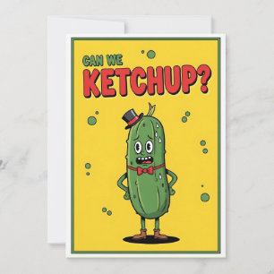 Schattige Augurk Grap Kunnen We Ketchup Licht Hart Bedankkaart