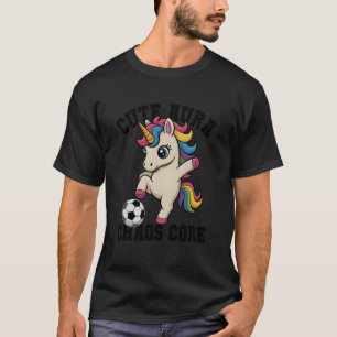 Schattige Aura Voetbal Eenhoring Chaos Core Gewoon T-shirt